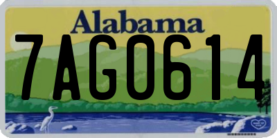 AL license plate 7AG0614