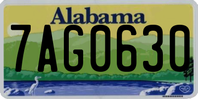 AL license plate 7AG0630