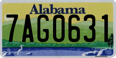 AL license plate 7AG0631