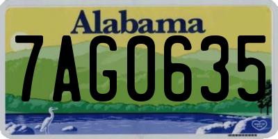 AL license plate 7AG0635