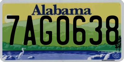 AL license plate 7AG0638