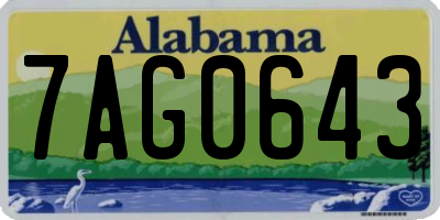 AL license plate 7AG0643