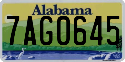 AL license plate 7AG0645