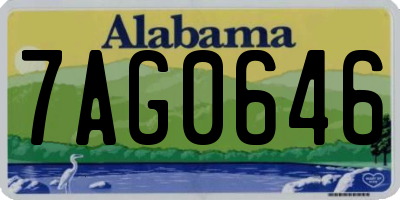 AL license plate 7AG0646