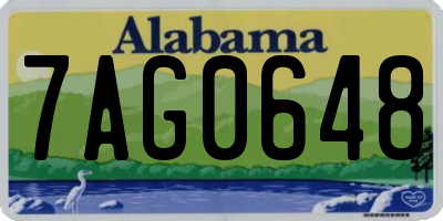 AL license plate 7AG0648