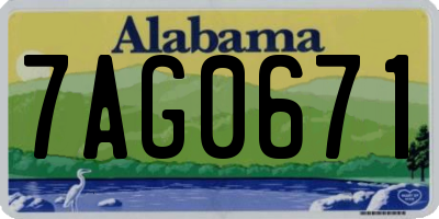 AL license plate 7AG0671