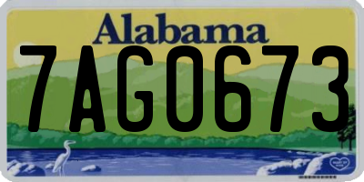 AL license plate 7AG0673