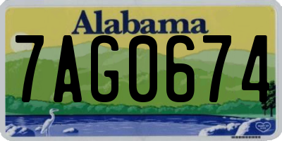 AL license plate 7AG0674