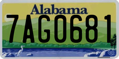 AL license plate 7AG0681