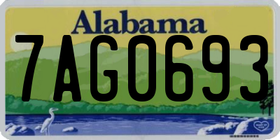 AL license plate 7AG0693