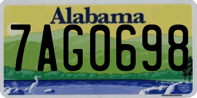 AL license plate 7AG0698