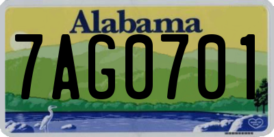 AL license plate 7AG0701