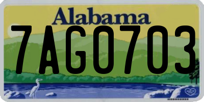 AL license plate 7AG0703