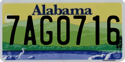 AL license plate 7AG0716