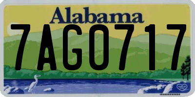 AL license plate 7AG0717