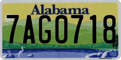 AL license plate 7AG0718