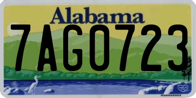 AL license plate 7AG0723
