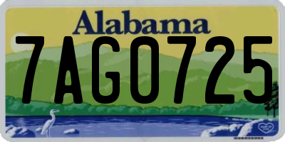 AL license plate 7AG0725