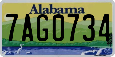 AL license plate 7AG0734