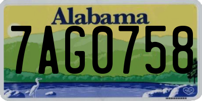AL license plate 7AG0758