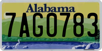 AL license plate 7AG0783