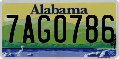 AL license plate 7AG0786