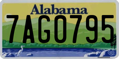 AL license plate 7AG0795