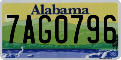 AL license plate 7AG0796