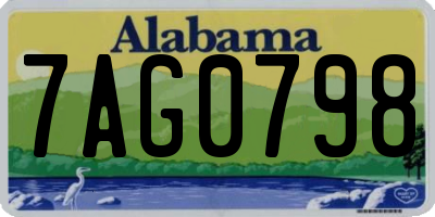 AL license plate 7AG0798