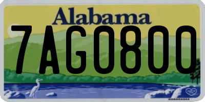 AL license plate 7AG0800