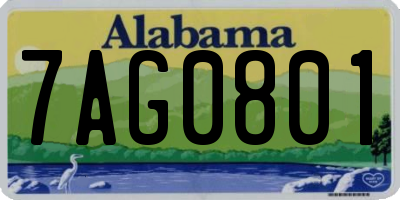 AL license plate 7AG0801