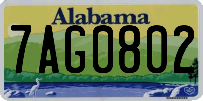 AL license plate 7AG0802