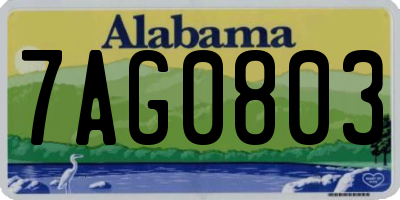 AL license plate 7AG0803