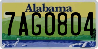 AL license plate 7AG0804
