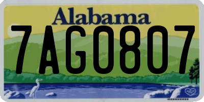 AL license plate 7AG0807