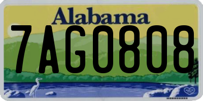 AL license plate 7AG0808