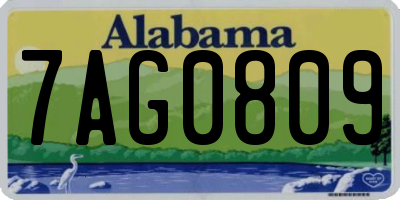 AL license plate 7AG0809