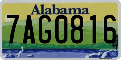 AL license plate 7AG0816