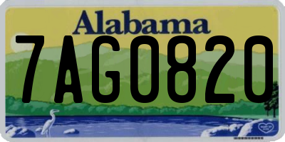 AL license plate 7AG0820