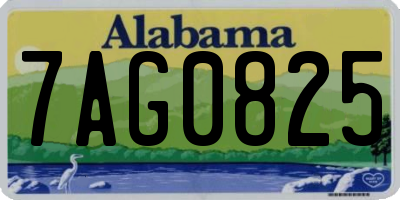AL license plate 7AG0825