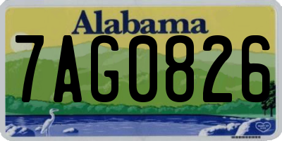 AL license plate 7AG0826