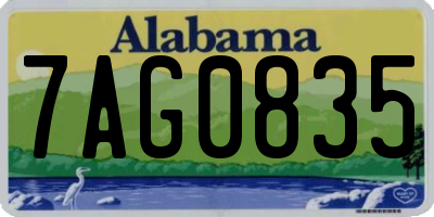 AL license plate 7AG0835
