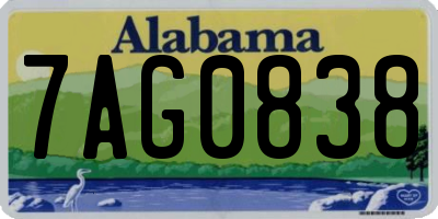 AL license plate 7AG0838