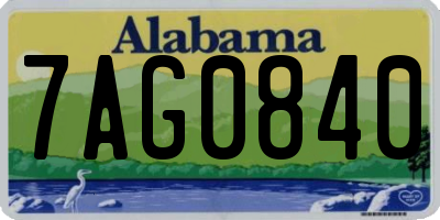 AL license plate 7AG0840