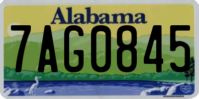 AL license plate 7AG0845