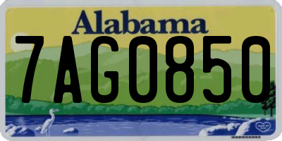 AL license plate 7AG0850