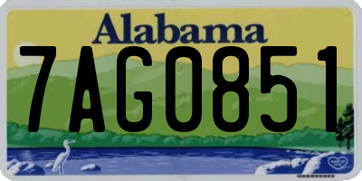 AL license plate 7AG0851