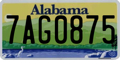 AL license plate 7AG0875