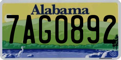 AL license plate 7AG0892