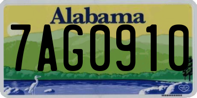 AL license plate 7AG0910
